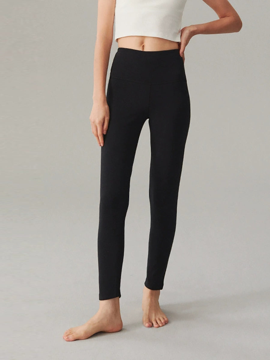 Women Autumn Warm Pure Color High Waist Leggings