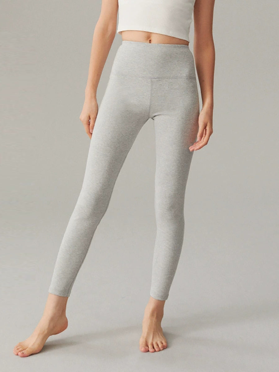 Women Autumn Warm Pure Color High Waist Leggings