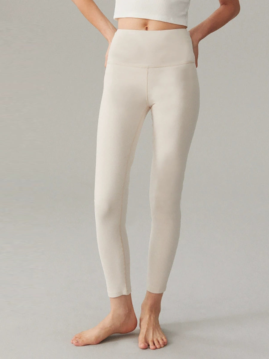 Women Autumn Warm Pure Color High Waist Leggings