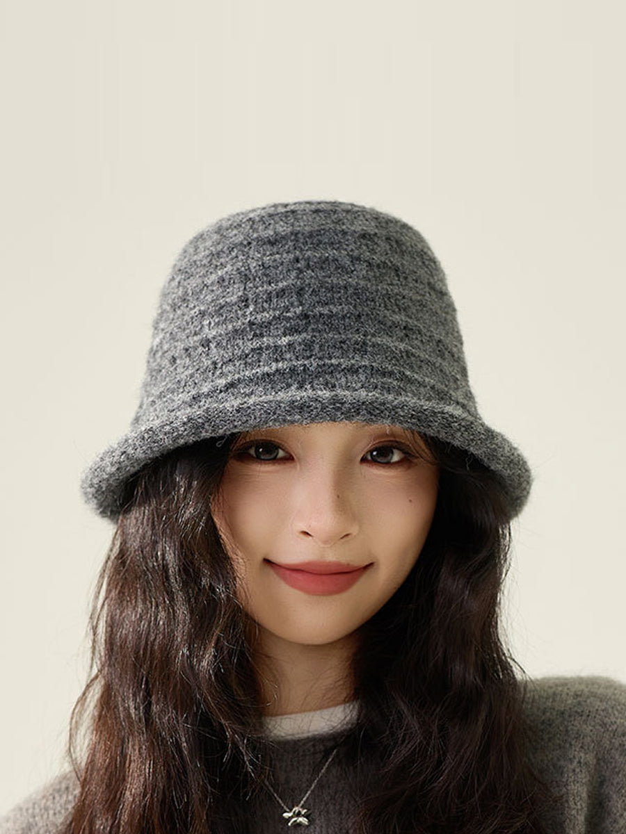 Women Casual Winter Warm Knitted Bucket Hat