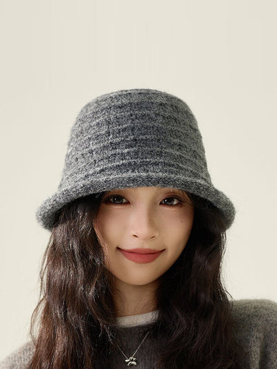 Women Casual Winter Warm Knitted Bucket Hat