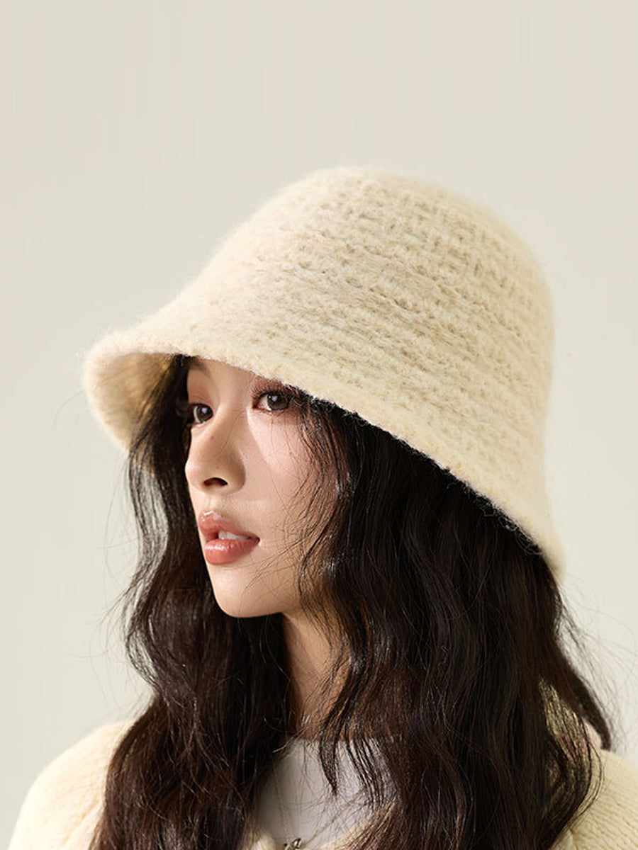 Women Casual Winter Knitted Bucket Hat