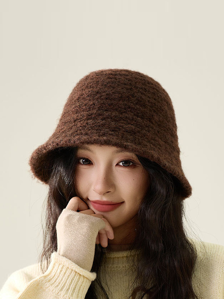 Women Casual Winter Knitted Bucket Hat