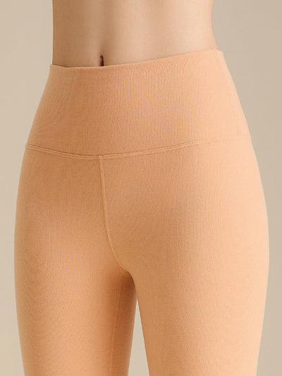 Women Autumn Warm Pure Color High Waist Leggings