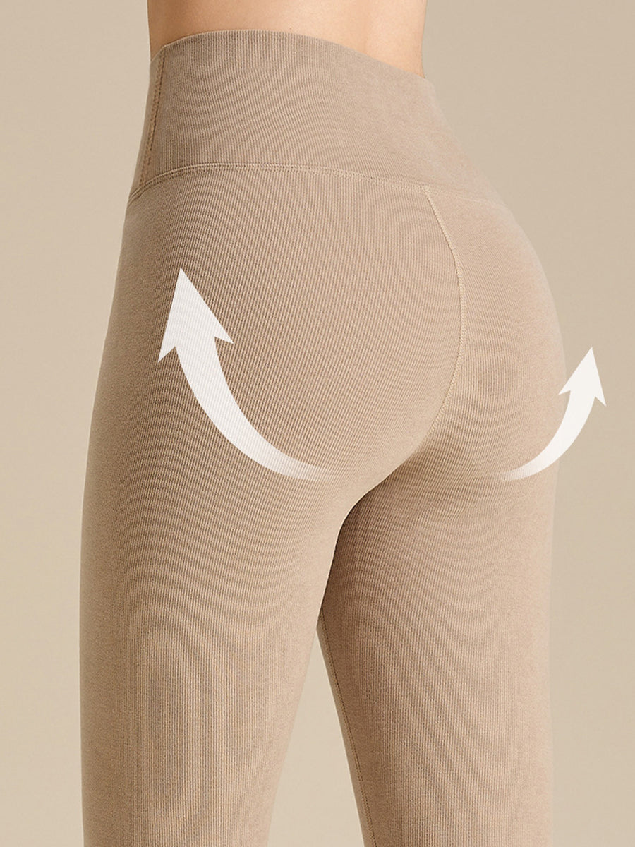 Women Autumn Warm Pure Color High Waist Leggings