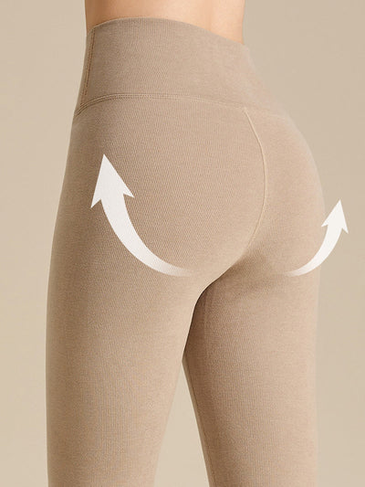 Women Autumn Warm Pure Color High Waist Leggings