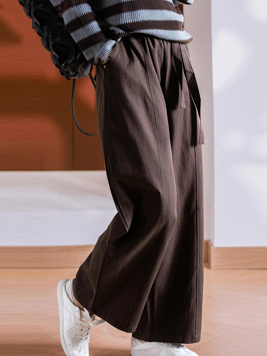 Women Autumn Casual Pure Color Spliced Harem Pants