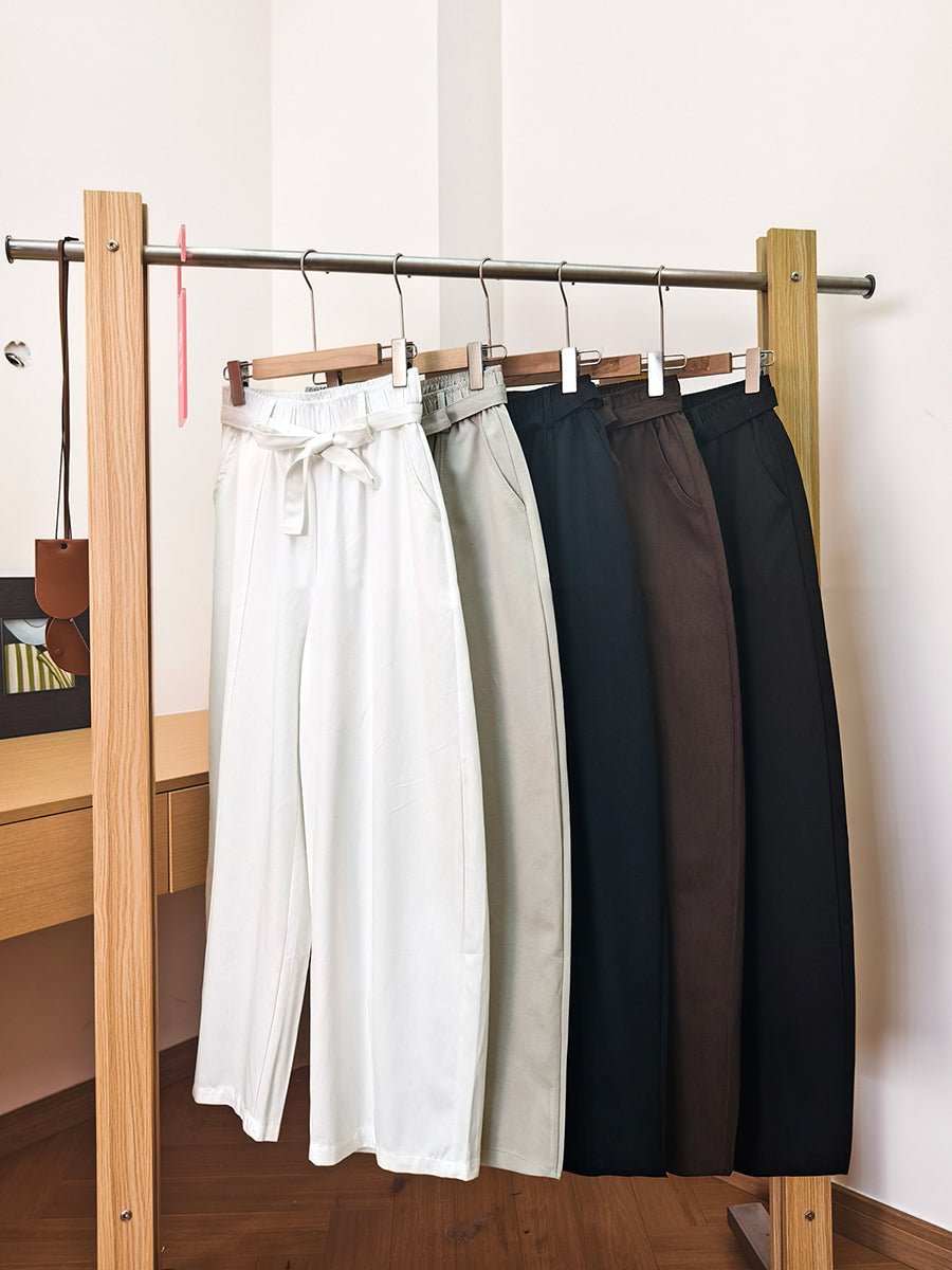 Women Autumn Casual Pure Color Spliced Harem Pants