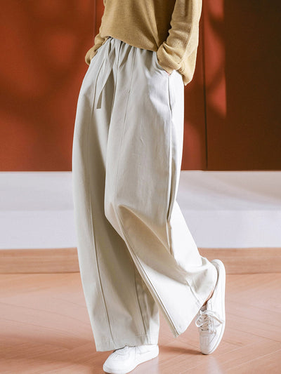 Women Autumn Casual Pure Color Spliced Harem Pants