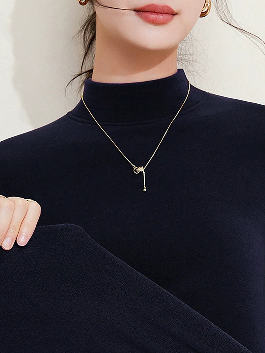 Women Autumn Pure Color Warm Half-Turtleneck Sweater