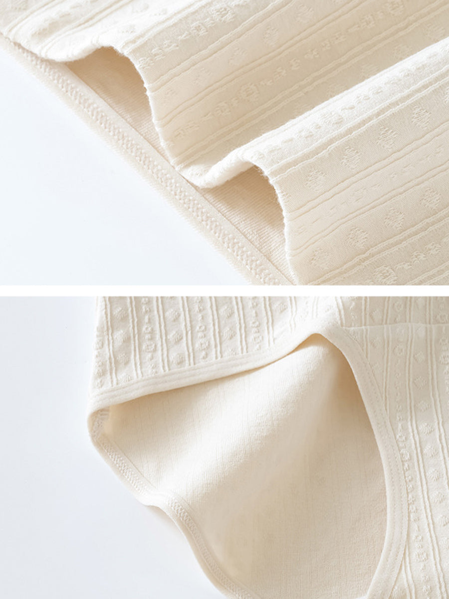 4 Pieces Women Casual High Waist Jacquard Underwear