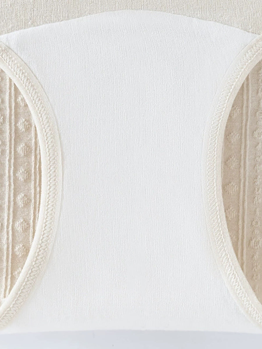 4 Pieces Women Casual High Waist Jacquard Underwear