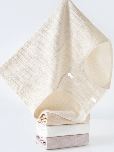 4 Pieces Women Casual High Waist Jacquard Underwear