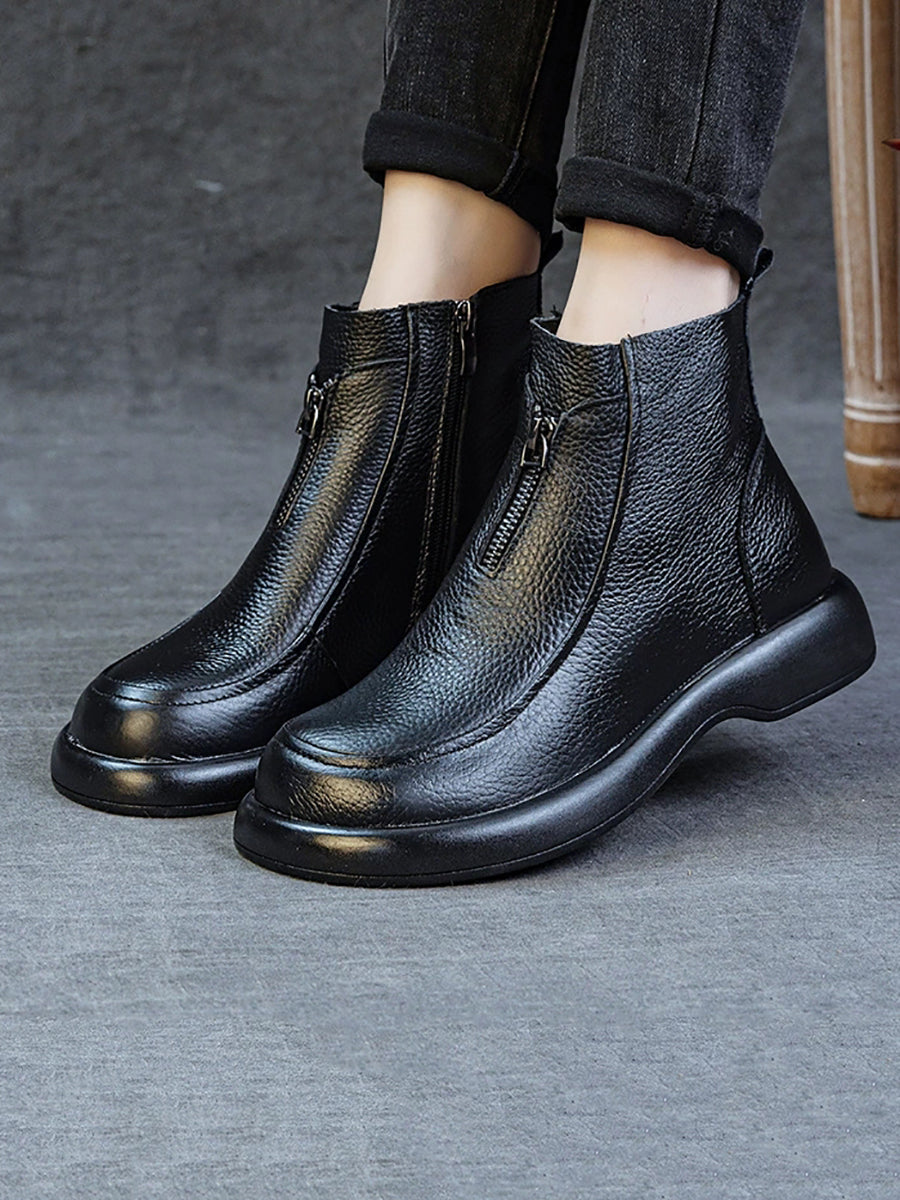 Women Autumn Genuine Leather Martin Boots