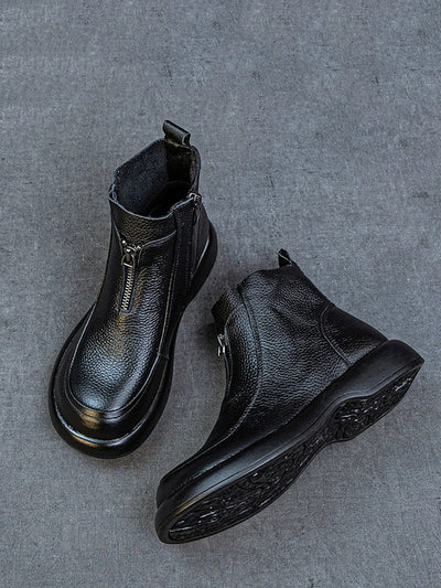 Women Autumn Genuine Leather Martin Boots