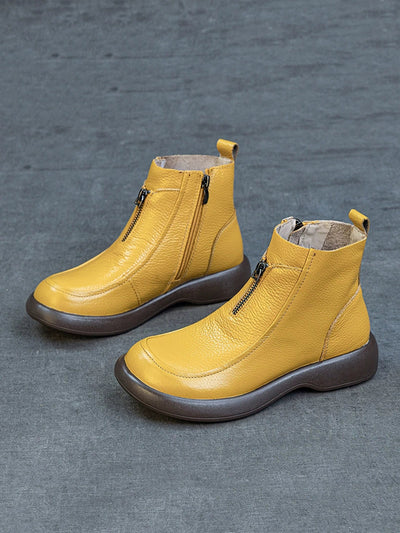 Women Autumn Genuine Leather Martin Boots