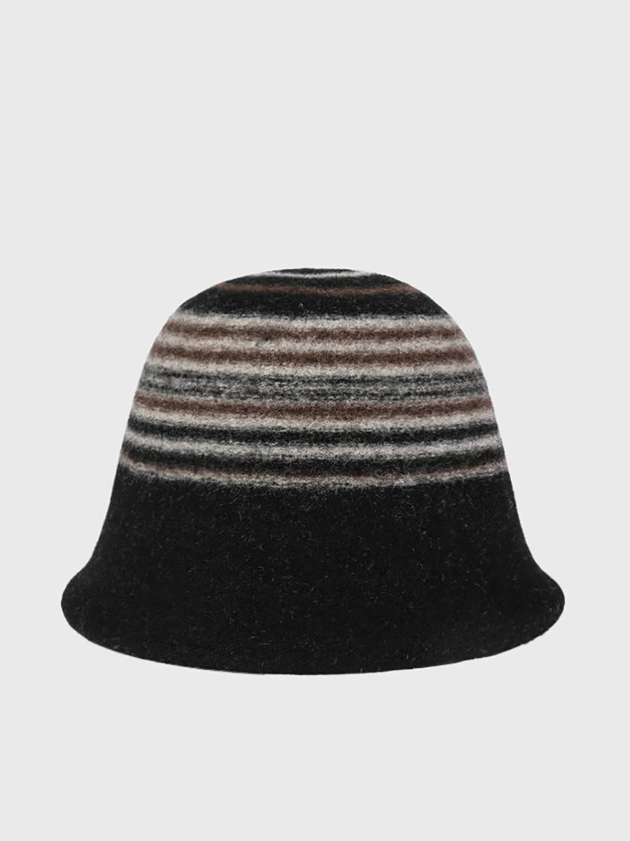 Women Winter Casual Stripe Warm Bucket Hat