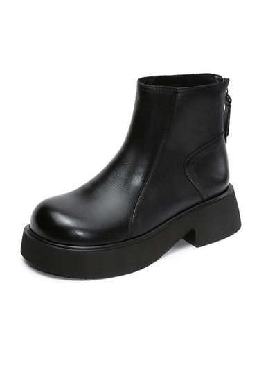 Women Casual Genuine Leather Platform Boots