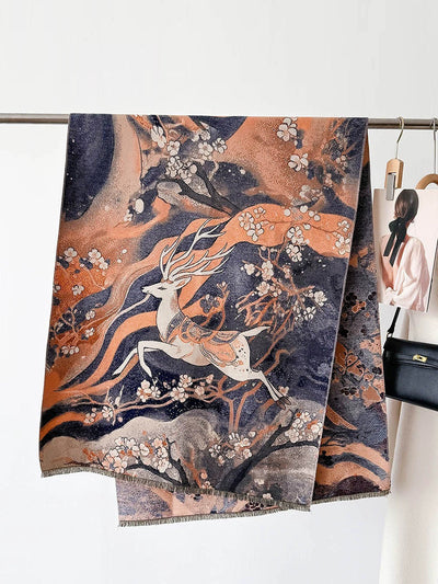 Women Travel Warm Jacquard Shawl Scarf