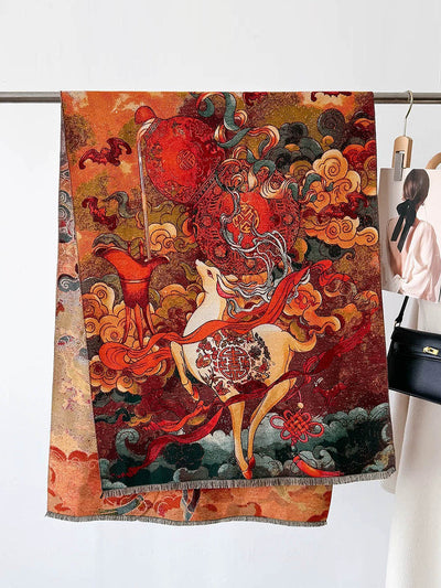 Women Travel Warm Jacquard Shawl Scarf