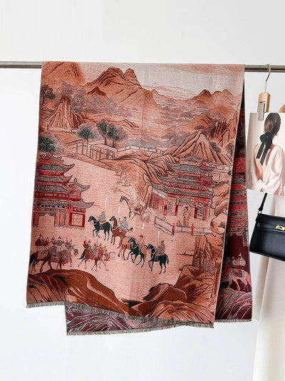 Women Travel Warm Jacquard Shawl Scarf