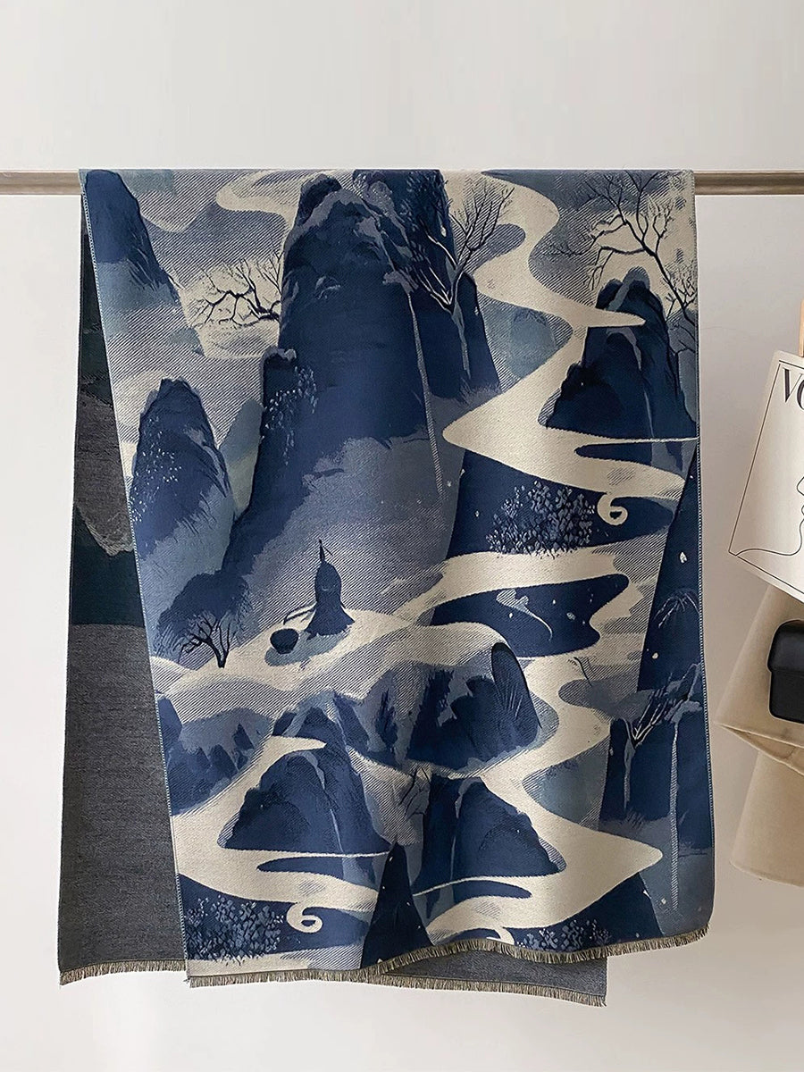 Women Travel Warm Jacquard Shawl Scarf