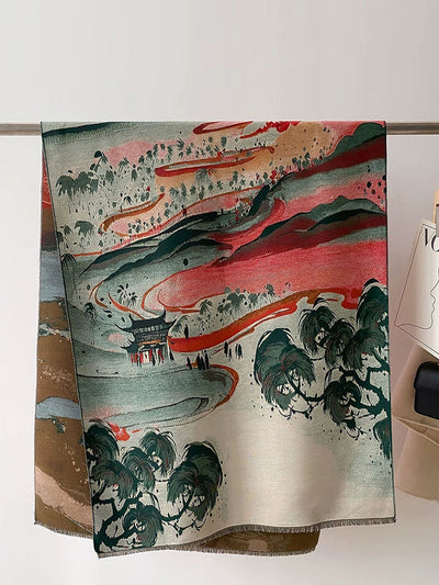 Women Travel Warm Jacquard Shawl Scarf