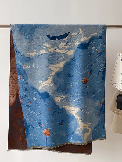 Women Travel Warm Jacquard Shawl Scarf