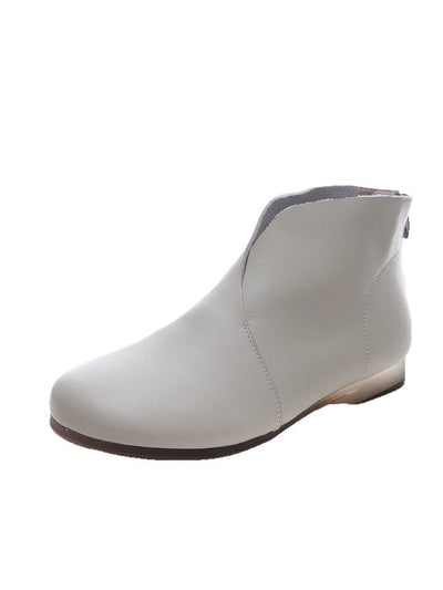 Women Casual Genuine Leather Spliced Ankle Boots