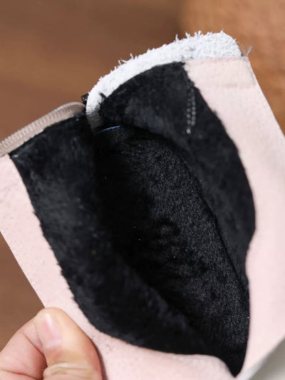 Women Casual Genuine Leather Spliced Ankle Boots