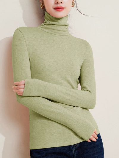 Women Autumn Casual Warm Turtleneck Base Blouse