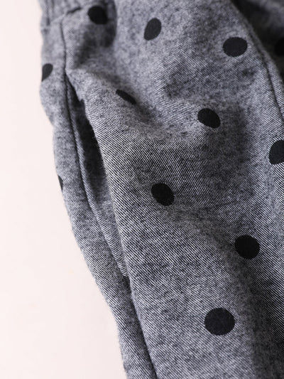 Women Autumn Vintage Dot 100%Cotton Skirt