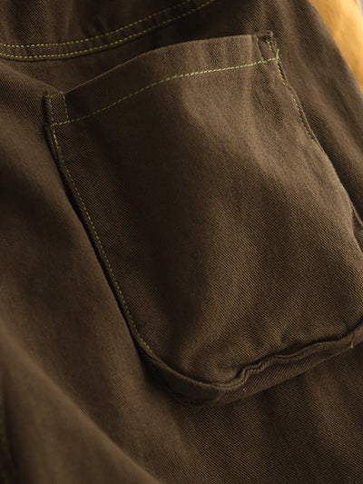 Women Autumn Casual Pure Color 100%Cotton Harem Pants