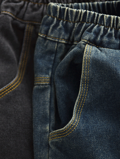 Women Autumn Retro Spliced Denim Harem Pants