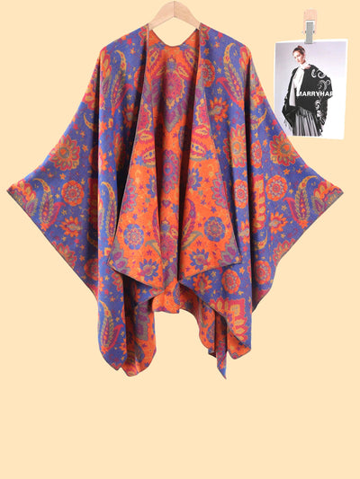 Women Vintage Jacquard Tassel Shawl