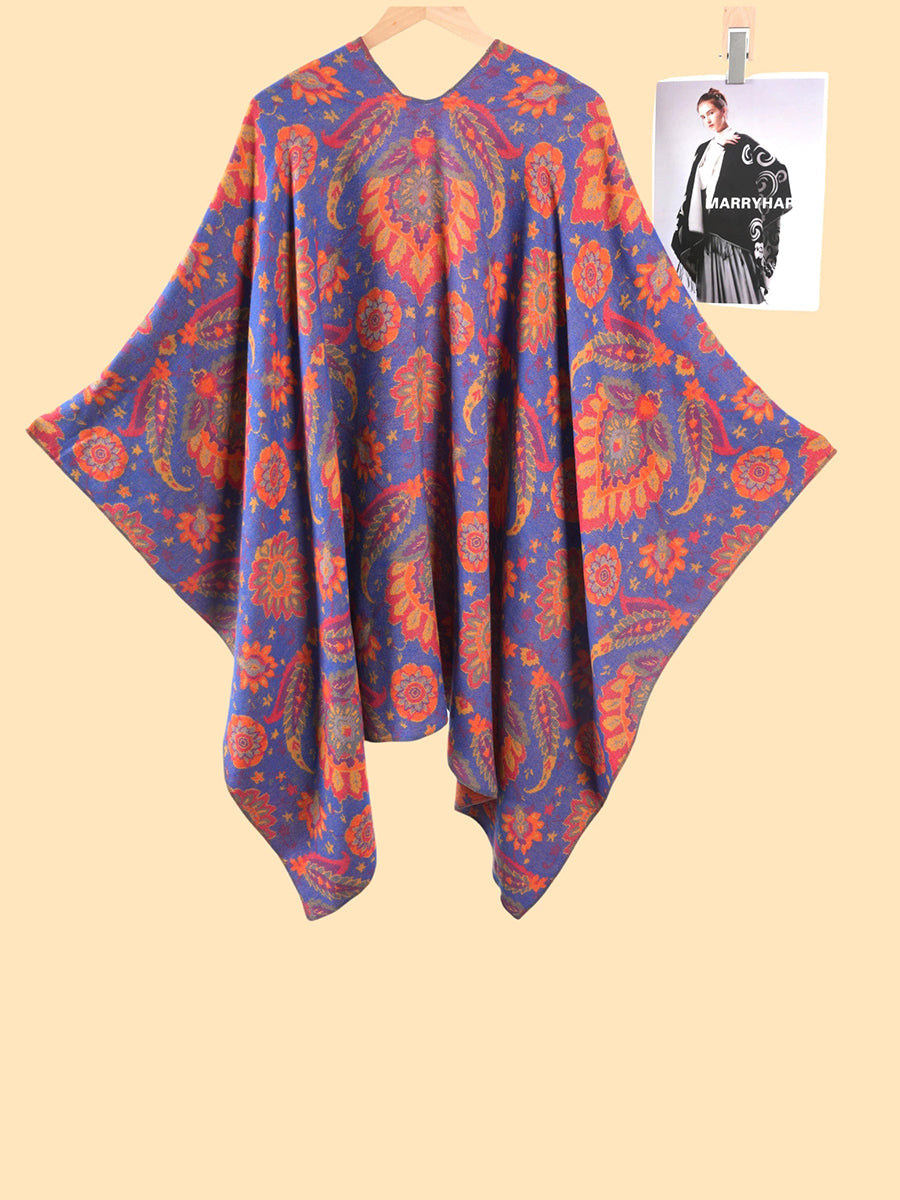 Women Vintage Jacquard Tassel Shawl