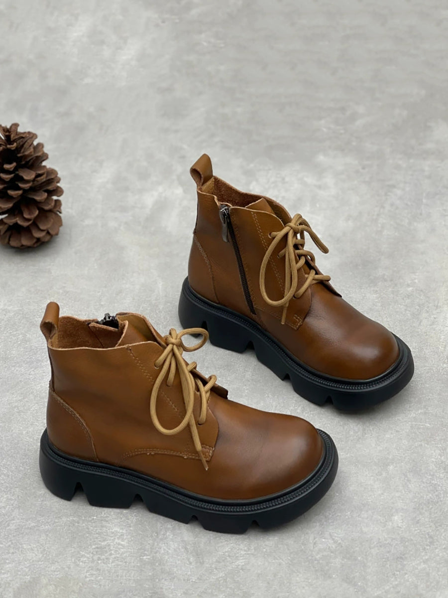 Women Vintage Genuine Pure Colo Ankle Boots