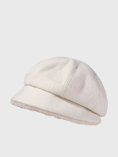 Women Winter Casual Plush Warm Octagonal Cap