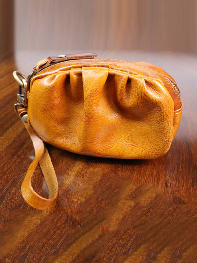 Women Vintage Genuine Leather Zipper Wallet