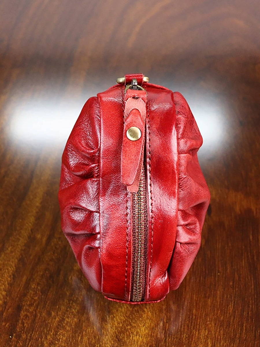 Women Vintage Genuine Leather Zipper Wallet