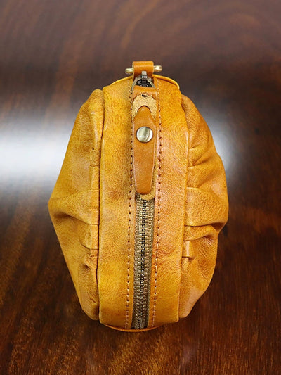 Women Vintage Genuine Leather Zipper Wallet