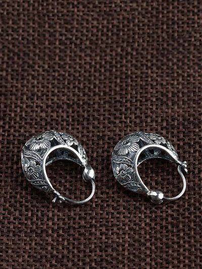 Women Vintage S925Silver Flower Earrings