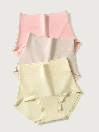 6 Pieces Women Winter Pure Color High Waist Underwear