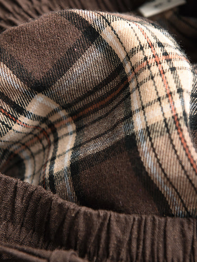 Women Autumn Pure Color 100%Linen Padded Harem Pants