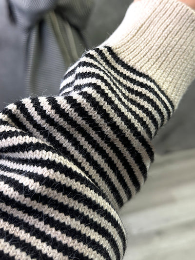 Women Autumn Casual Stripe Cotton Hoodie