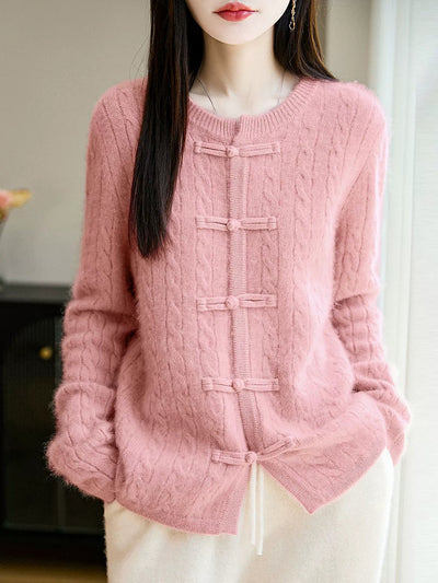 Women Autumn Ethnic Warm Wool O-Neck Sweater