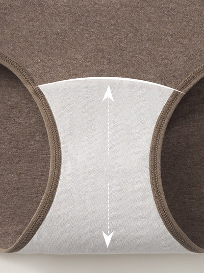 6 Pieces Women Winter Pure Color High Waist Underwear