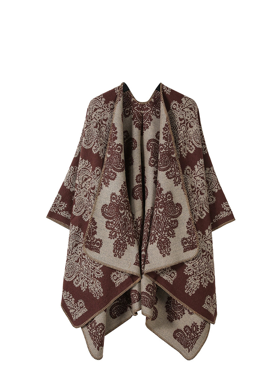 Vintage Ethnic Flower Travel Warm Shawl