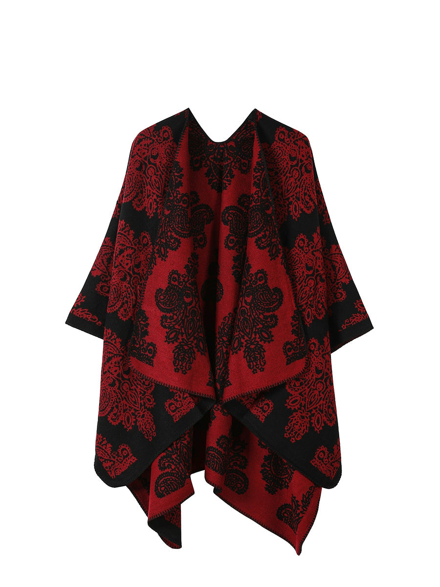 Vintage Ethnic Flower Travel Warm Shawl