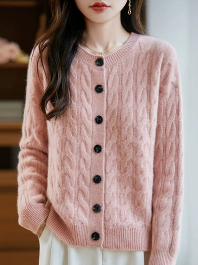 Women Autumn Casual Warm Wool O-Neck Sweater